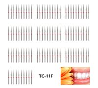 100pcs frese diamantate dentali a turbina per manipolo ad alta velocità TC-11F