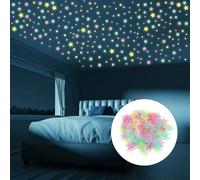 100PCS Glow in The Dark Star Wall Stickers Decorazione Soffitto Luminose Decalcomanie Camera Da Letto Soggiorno Feste Rilassante Night Ambiente, Mix