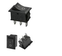 100pcs KCD1 Boat Rocker Switch 4Pin 2Pin 3Pin 21 * 15mm ON-OFF Black 6A/250V 10A/125V AC With Red Green Light Switch(Black 3Pin,100 PCS)