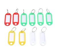 100PCS Key Plates Can Be Written On Fob Ring For Writing On Label Keychain Baggage Tag ID Name Tags With Split Per Uffici(Colorful)