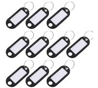 100PCS Key Plates Can Be Written On Fob Ring For Writing On Label Keychain Baggage Tag ID Name Tags With Split Per Uffici(Black)