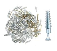 100PCS Lightweight Iron Expansion Tube with Self-tapping Screws, Wall Anchors for Drywall Heavy Duty, Metal Dry Wall Anchors Set (100PCS M6)