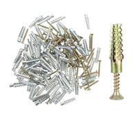 100PCS Lightweight Iron Expansion Tube with Self-tapping Screws, Wall Anchors for Drywall Heavy Duty, Metal Dry Wall Anchors Set (100PCS M8)