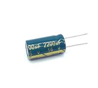 100pcs/lot 2200uf16V Low ESR/Impedance high frequency aluminum electrolytic capacitor size 10 * 20 16V 2200uf 20% Capacitance Meters