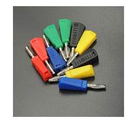 100pcs / lot 5 connettore placcato Audio Capo 4 millimetri Nichel Speaker Banana Adapter di plastica di colore Solder Sonda di prova Binding Post Kit barra di messa a terra terminale