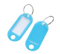 100pcs/Lot Colorful Plastic Tags Hotel Number Classification Card Key Label Name Baggage Tag ID With Split Ring Per Uffici(Lake blue)