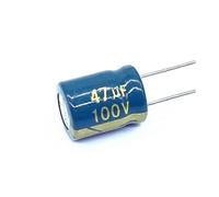 100pcs/lot high frequency low impedance 100v 47UF aluminum electrolytic capacitor size 8 * 12 47UF 20%