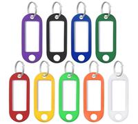 100pcs/lot Tough Plastic Key Tags With Split Ring Label Window For DIY Chain Kit Numbered Name Baggage Luggage per Contrassegnare Chiavi