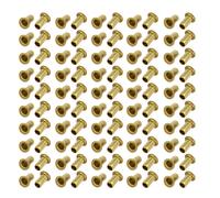 100pcs M4 x 8mm Brass Plated Metal Hollow Eyelets Rivets Gold Tone