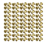 100pcs M5 x 8mm Brass Plated Metal Hollow Eyelets Rivets Gold Tone