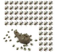 100pcs Mini Mosche in Plastica - Mosche Di Pesca A Mosca con Gancio Esca Insetti Artificiali Esche Volanti per Accessori Bassi Trova Salmone Da Pesca All'aperto | Foglio Di Pesca