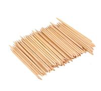 100pcs Nail Cuticole Remover Sticks Nail Pusher Bastoni di Legno Manicure Art Strumento a doppia testa