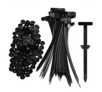 100PCS Nylon Universal Cable Tie Buckle - Self Locking Zip Fastener with Push Button Clip, Plastic Zipper Clips UV Resistant for Car and Home Use (50)
