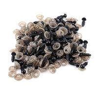 100pcs occhi di sicurezza per in plastica nera con rondelle 6/8/9/10 / 12MM bambola che fa i corredi per peluche animali orsacchiotti giocattoli di feltro(8mm) Handcraft Tools