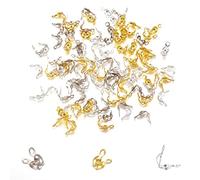 100Pcs Ottone End Bead Tips Nodo Coperture Bead Tips Clamshell Calotte End cap Endcaps Copertura del Nodo per Gioielli Fai da Te Che Fanno 7X4Mm Fashion Design