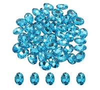 100Pcs perle in vetro ovate, 13x18 mm, punto posteriore, blu pavone