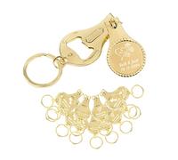 100pcs Personalizzato 4 in 1 Multi Funzione Apribottiglie, Tagliaunghie, Bomboniere Birreria, Privato Personalizzato, Oro, Multitool Regali per gli Uomini