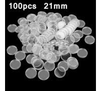 100Pcs Plastica Trasparente Moneta Capsule Conservazione Custodia Box Porta for