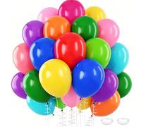100Pcs Rainbow Balloon Bouquet, 12 Inch Assorted Colors Latex Palloncini with 10 Vibrant Colors Rainbow Balloon for Birthday Party Decorations, Wedding, Baby Shower, Multicolour Palloncini