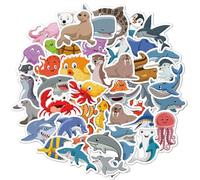 100pcs Sea Animals Adesivi per Bambini Impermeabile Vinile Oceano Adesivi per Bottiglia D'acqua Scrapbook Laptop Skateboard Festa di Compleanno Bomboniere
