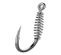 100pcs Spring Hook Baiting Dough Carbon Steel Barded Fish Spring Tackle 3-13 Size Tiny Fish Hook Set for Freshwater (6# 100pcs,Black)