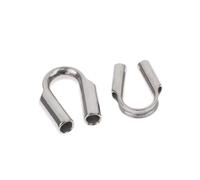 100PCS Stainless Steel Per Funi | Silver Cable Wire Rope Clamp Thimbles Rigging Hardware Chicken Heart Ring(M5)