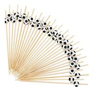100PCS Stuzzicadenti da Cocktail Con Deco Pallone Da Calcio,Bastoncini Antipasto In Bambù Naturale,Stuzzicadenti Decorativi per Antipasti Cocktail Snack Alla Frutta Sandwich Barbeque,Circolo Sportivo