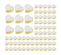 100Pcs Supporti per Orecchini a Cuore in Silicone con Placcatura Oro