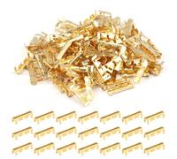 100Pcs Terminali A Crimpare In Ottone, Kterminali Elettrici A Crimpare, Ottone Resistente Alla Corrosione Terminali Aperti Non Isolati, Kit di Teste Elettriche A Forcella