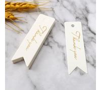 100pcs Thank You Etichetta Bianco Marrone Kraft Carta Per Regalo Vestiti Scarpa
