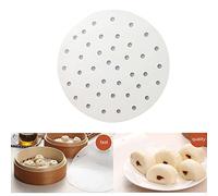 100pcs usa e getta rotondo silicone olio carta carta perforata fodere per vaporiera in bambù, friggitrice ad aria, per cottura a vapore, 7/22,9 cm, Come da immagine, 23 cm