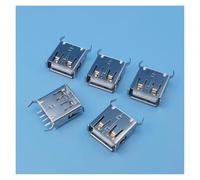 100Pcs USB Type A 4Pin Straight Bent Leg Female Socket PCB Solder Connector EKFBQBGW