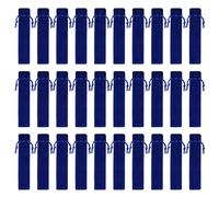 100Pcs Velvet Pen Pouch Blue Drawstring Pen Bag Single Pen Sleeve Hold
