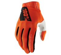 100% Ridefit Guanti da bicicletta, bianco-arancione, taglia S per maschi
