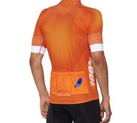 100% Exceeda Maglia da bicicletta a maniche corte, bianco-arancione, taglia L per maschi