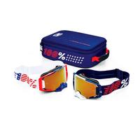 100% DUAL ARMEGA Patriot Pro Pack Bianco/Navy - True Gold Mirror