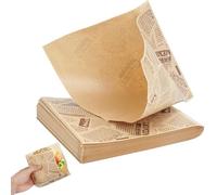 100Pezzi Sacchetti per Hamburger, 18x18cm, sacchetti di sandwich di carta Kraft resistenti al grasso,Sacchetti per Patatine Fritte