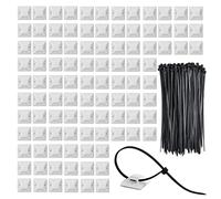 100Pezzi Supporto Autoadesive per Fascette.Supporti per Fascette Stringicavo.Clip per Cavi Adesivo.Fermacavi Adesivi,Fermacavo Adesivo per Ufficio e Casa（Bianco）