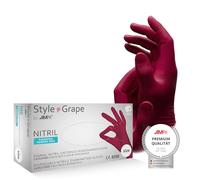 100Powder Free Nitrile Gloves in Red Style Grape by Ampri Large by Med-Comfort