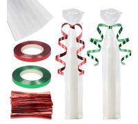 100pz 5x25cm Sacchetti Bustine Trasparenti Cellophane per Spiedini Marshmallow Caramelle Biscotti Alimenti Confetti Confezioni Regali Candele Feste