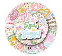 100Pz Adesivi ispiratori rosa,Adesivi decorativi per bambini,Regali gratificanti scrapbooking,Adesivi carini impermeabili per Computer portatile,Kindle, Cellulare, Valigia, Diario