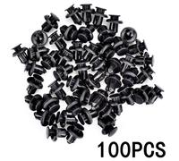 100pz Clip Paracolpi di Fissaggio Nylon Nero Ferma per vite per parafango per
