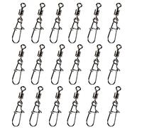 DCQQ 100pz Connettore Girevole da Pesca in Acciaio Inox Cuscinetto a Sfera in Acciaio Dual Scatta Blocco Pesca Connettore di Linea Pesca in Acqua Salata Pesca d'Acqua Dolce