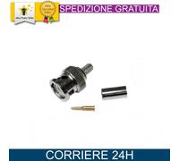 100pz Connettori BNC a Crimpare RG6 Alta Qualità per Video CCTV Coax