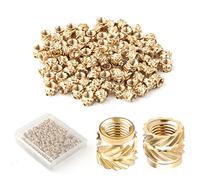 100pz Dadi in Ottone per Stampa 3D, M3x4x5mm Inserti Filettati M3 Dado Zigrinato Ottone con Filettatura Femmina Dadi con Inserto Filettato per Stampa 3D Loptop Automobilistica Guscio in Plastica