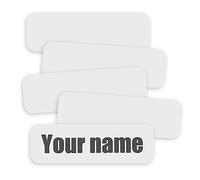 100pz Etichette Personalizzate per Vestiti, Etichette Personalizzate Scuola Impermeabili Personalizzate Etichette con Nome per Vestiti per Bambini Scuola Casa di Cura Asilo Nido (Bianco)