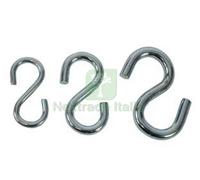 100PZ GANCI AD "S" PER CATENE IN ACCIAIO ZINCATO N°23 Ø MM.6X53: