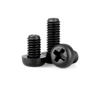 100pz M4×12mm Vite della testa del PAN della croce del nylon nero metrico, viti isolate della testa rotonda di Phillips