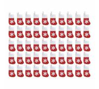 100pz Mini Cappello di Natale Stoviglie Coltello Forchetta Portaoggetti Borse Buon Natale Festa Cena Bottiglia di Vino Cappelli di Natale Decorazioni-Calzini-50 PZ