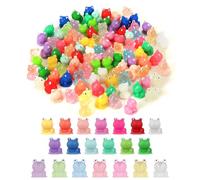100pz Mini Rane in Resina, Mini Rane Luminose Rane Fosforescenti Rana Miniatura Decorazioni per Il Giardino Mini Animali Resina per Artigianato Fai da Te Casa delle Bambole (20 Colori)